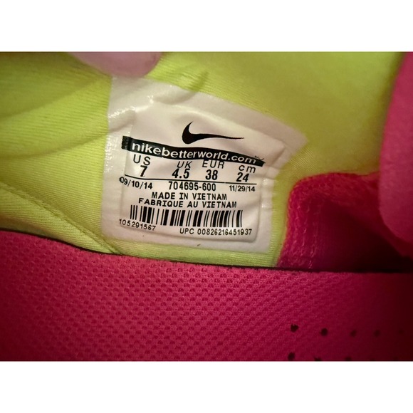 Nike Free 5.0 Tr Fit 5 Training Shoes Pink Neon Yellow Black Athletic Sneakers - Picture 6 of 9